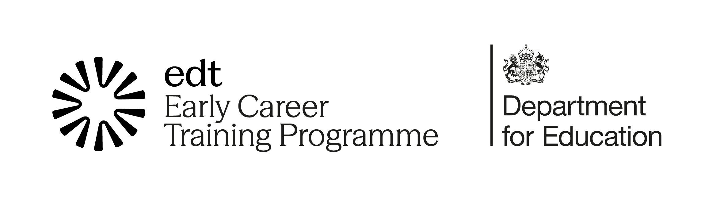 DfE and EDT working together logo
